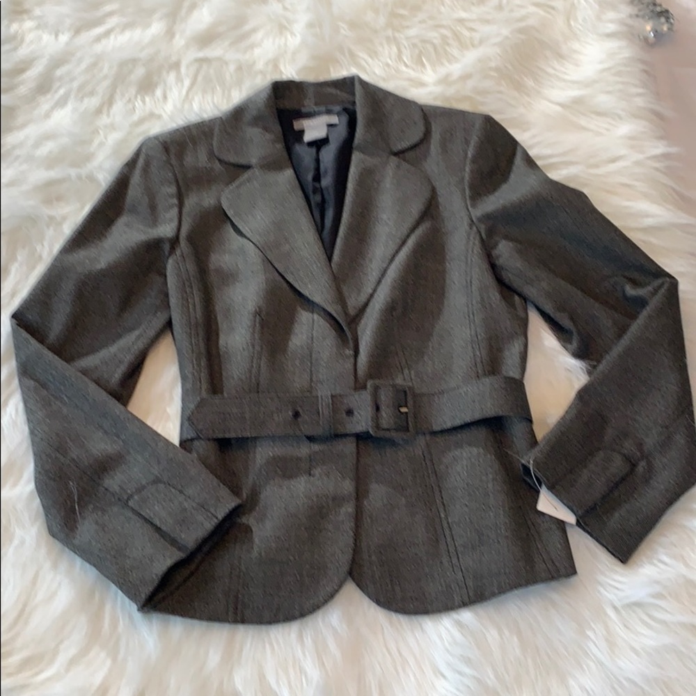 Ann Taylor Wool Blend Belted Blazer siz 4p